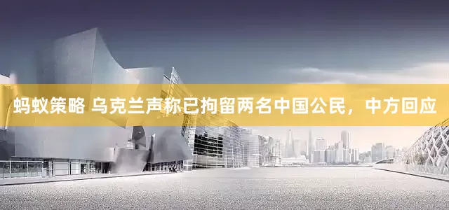 蚂蚁策略 乌克兰声称已拘留两名中国公民，中方回应