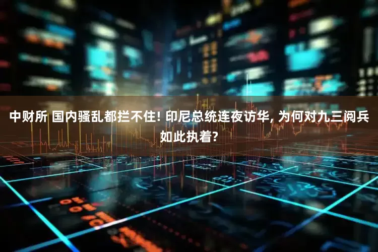 中财所 国内骚乱都拦不住! 印尼总统连夜访华, 为何对九三阅兵如此执着?